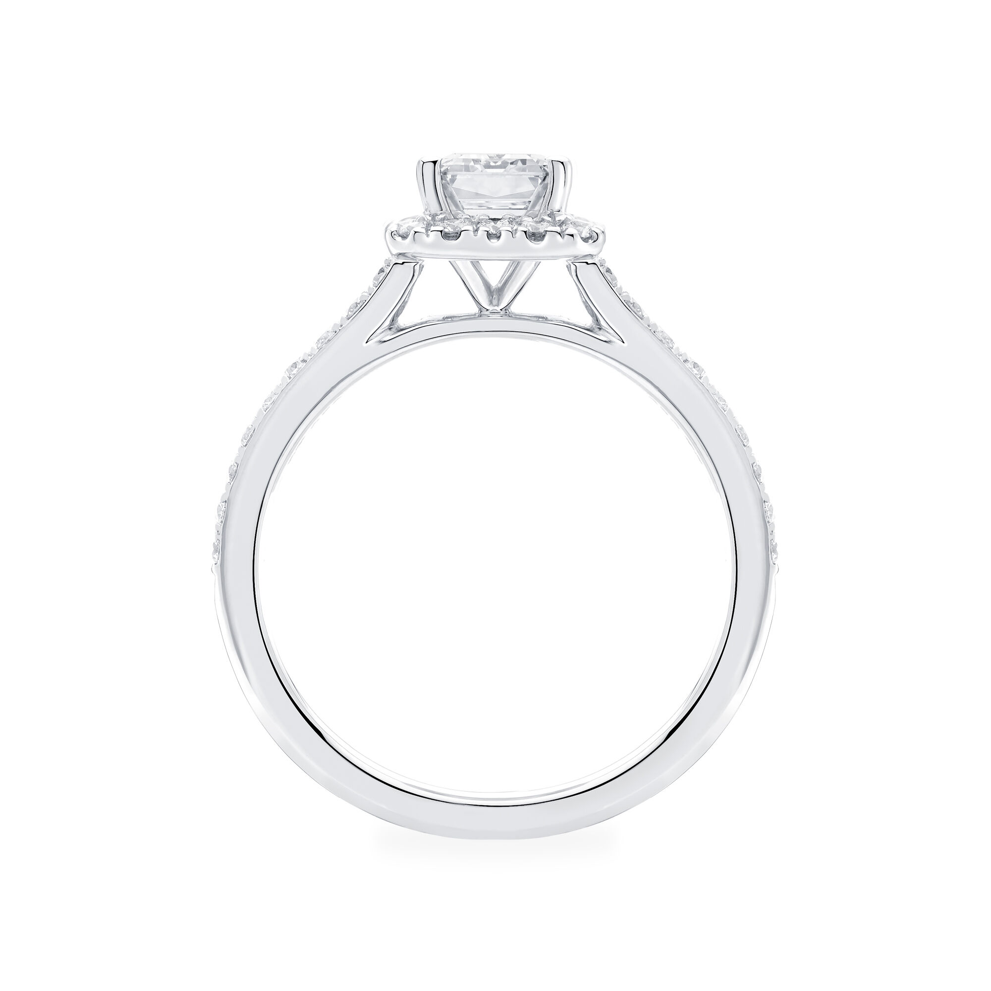 Platinum emerald cut cheap diamond engagement ring